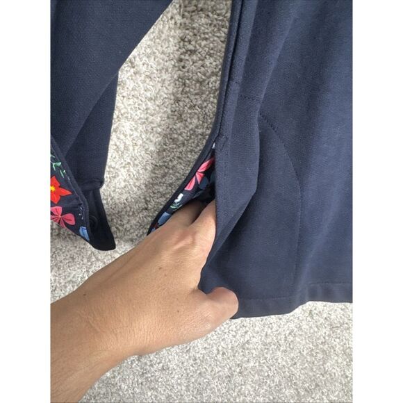 Metropolitan Women's Navy Blue/Floral‎ Pullover Sweatshirt Lined M - Picture 2 of 10